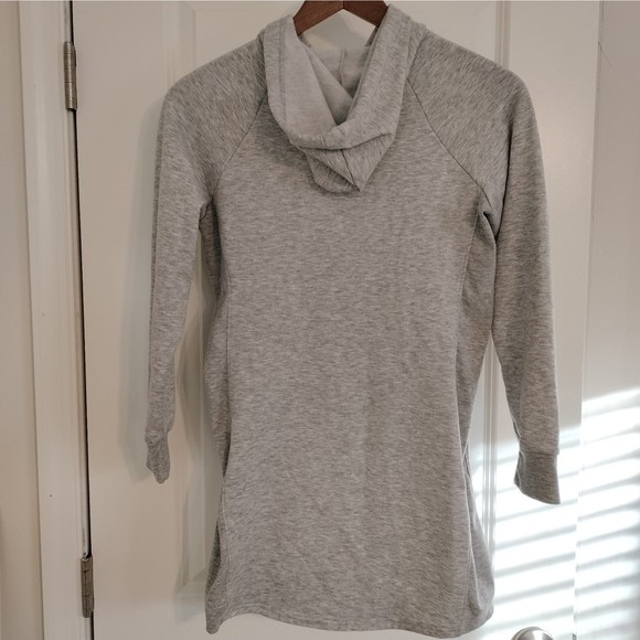No Boundaries Women's Long Grey Hooded Sweatshirt SZ Medium - Picture 2 of 4